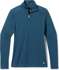 Smartwool Women's Classic All-Season Merino Base Layer 1/4 Zip Twilight Blue, XS