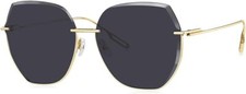 Women Lady Elegant Irregular Diamond-cut Nylon Lens UV400 Gold/Purple Grey