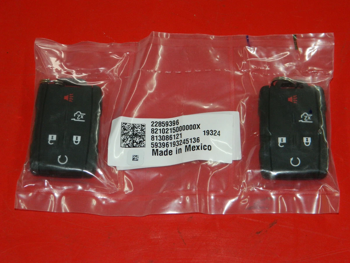 2) OEM GMC 22859396 REMOTE START 5 BUTTON KEYLESS FOB KEY 
