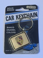 N.O.S. 1970s-80s VINTAGE PORSCHE BRASS KEYCHAIN/KEYRING/KEYFOB/ LQQK