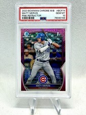 Matt Mervis 2023 Bowman Chrome Mega Pink Refractor /199 BCP74 PSA 10