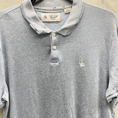 【Downright_Blue】Munsingwear / Solid Poloshirt Penguin Munsingwear Men's 2XL Short Sleeve Polo Shirt Blue Classic
