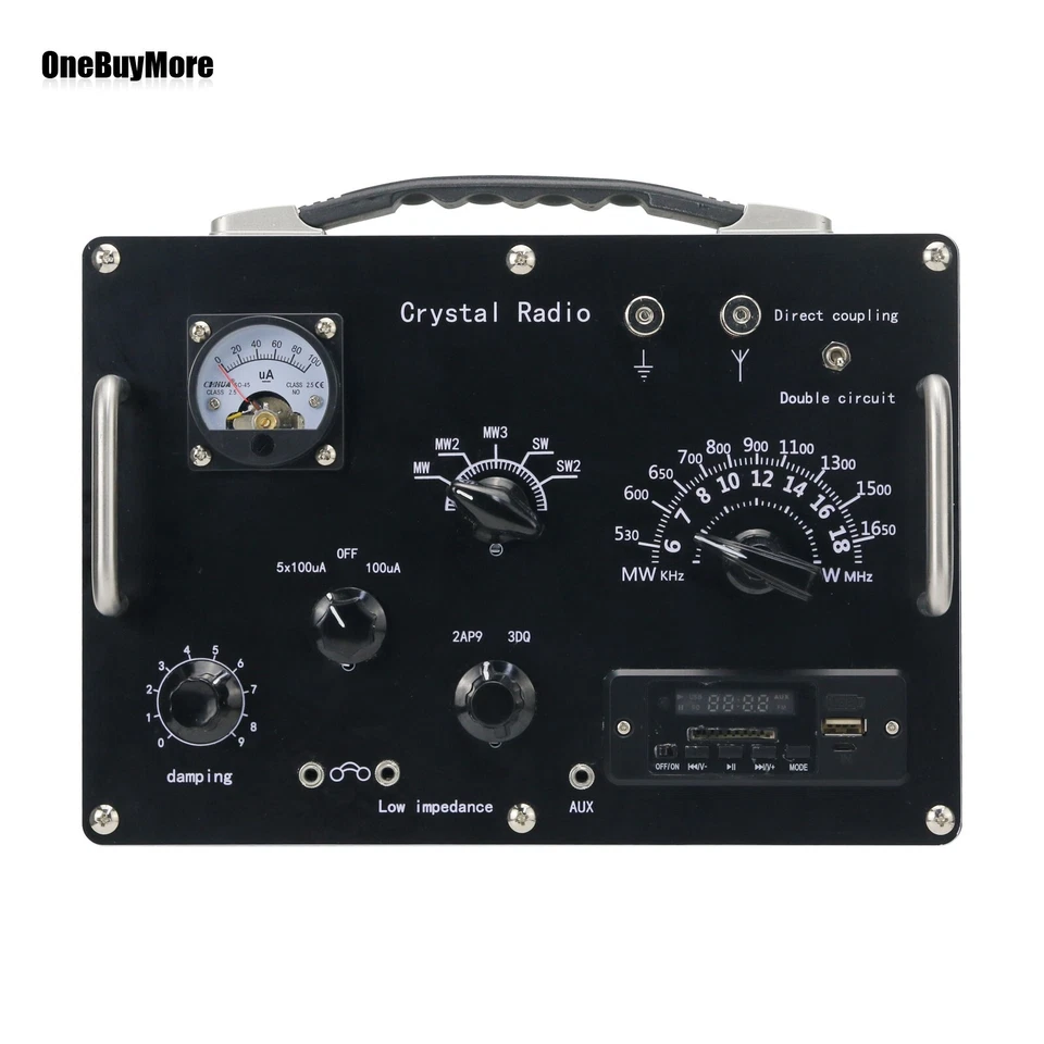 Rádio cristal onda média ondas curtas retrô com rádio FM MP3 módulo reprodutor de música - Imagem 4 de 4