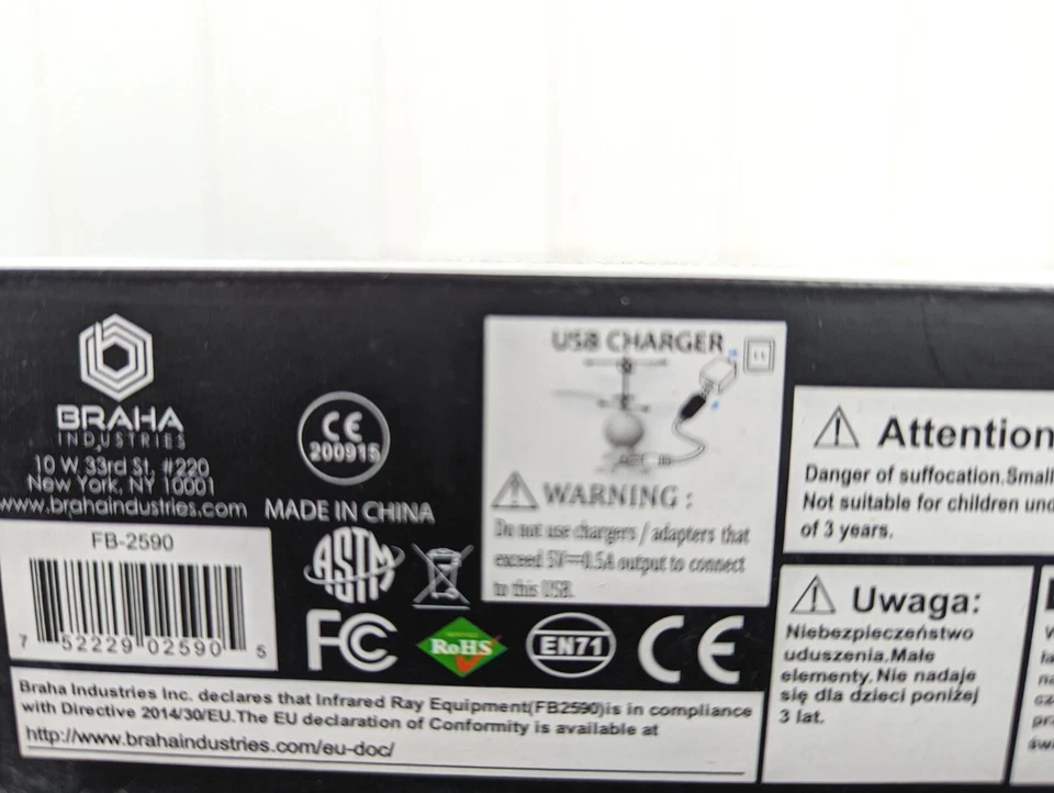 Braha i-Fly Helicopter Robot Infrared Sensor Hover Technology White/Blue New - Image 3 of 4