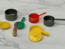 Vintage Miniature Cookware Set Pots Pans Lot Plastic
