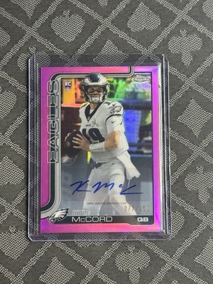 Topps Chrome 2025 Kyle McCord RC Auto Pink Refractor Rookie Auto /399 Eagles
