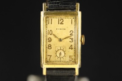 Zenith Tank  Gold plated case vintage Swiss  watch Art Deco