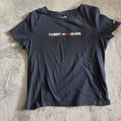 Tommy Jeans Tee Baby Doll Top Women's Medium Red Logo Cotton T Shirt