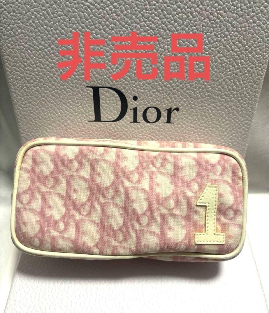 Christian Dior Cosmetic Pouch Canvas Pink Trotter Compact Women's Authentic