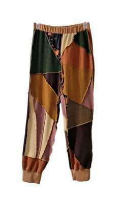 AKIRA Catch Feelings Patchwork Jogger XL Lux Loungewear Cuff Hem Elastic Waist 