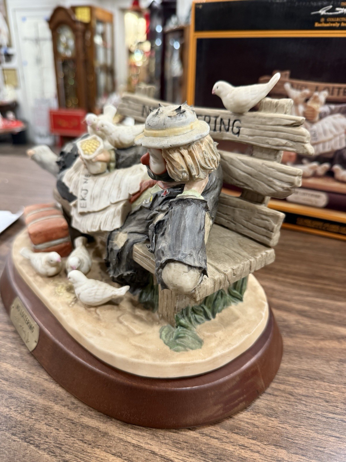 1988 Emmett Kelly Jr No Loitering Ltd Edition Porcelain Figurine Autographed