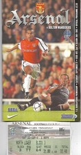 ARSENAL v BOLTON WANDERERS 22 SEPT 2001 ARSENAL TICKET. ARSENAL CHAMPIONS.F/POST
