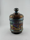 LOVELY VINTAGE CARNIVAL SIGNED NORTHWOOD PURPLE PEACOCK AT THE FOUNTAIN SUGAR