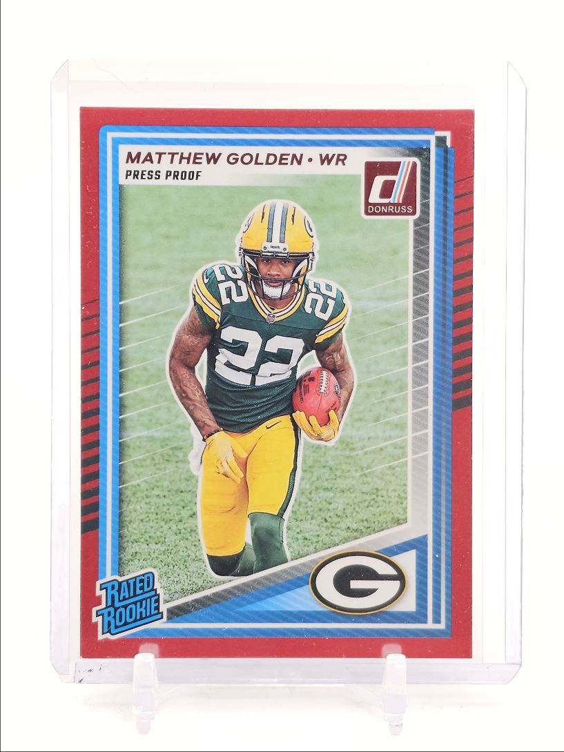 MATTHEW GOLDEN 2025 DONRUSS RATED ROOKIE RED PRESS PROOF PACKERS RC Q3798