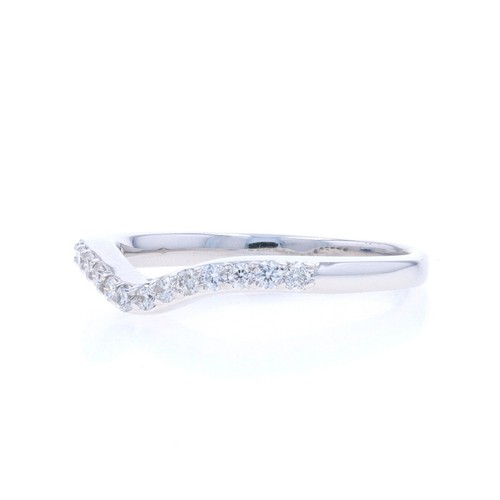 White Gold Diamond Enhancer Wedding Band - 14k Round .30ctw Guard Ring - Picture 3 of 9