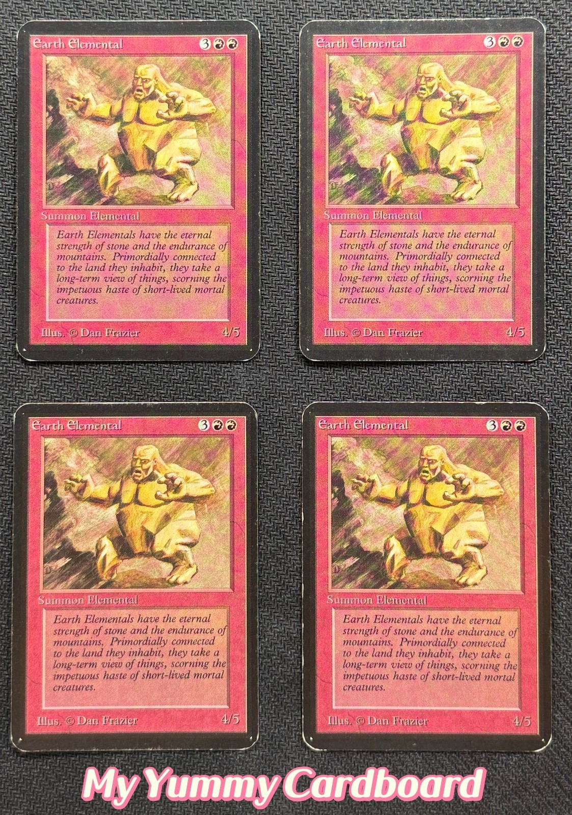 MTG Alpha Earth Elemental x4 Playset — MP - HP | Limited Edition Alpha 1993
