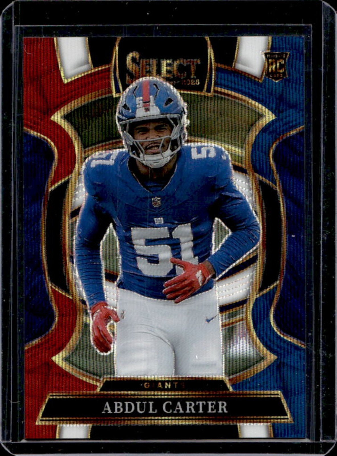 2025 Panini Select Abdul Carter Concourse RC Tri-Color Prizm #/399 Giants