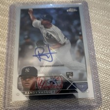 Topps 2023 Chrome Update Randy Vasquez #AC-RV Rookie Autograph Yankees Card. rookie card picture