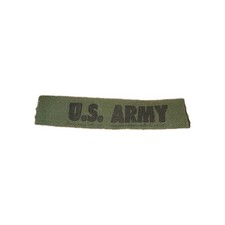 US Army OD Green  Black Nylon Name Tape Cloth 4.75" Patch Military Vietnam