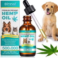 PET Hemp Oil High Strength DOGS CATS Joint Pain Anxiety Arthritis Stress 60 ml