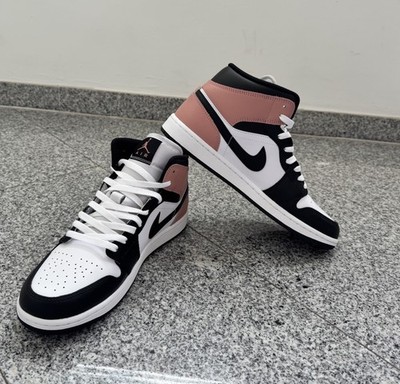 Nike Air Jordan 1 Mid White/black - Rust Pink Gr 44,5 Unisex Neu Ohne Karton