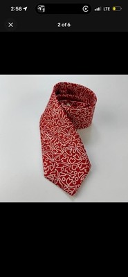 Drakes London for Ben Silver Silk Tie Red White Abstract Hand Sewn England