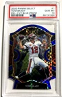 2020 Select Tom Brady Blue Prizm Die Cut PSA 10 HOF Gem Mnt Blue Prizm Refractor