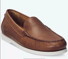 New Polo Ralph Lauren Men's Merton Leather Venetian Loafers Shoes Brown Slip 11D