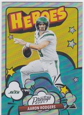 AARON RODGERS 2024 Prestige Football HEROES INSERT Green Bay Packer Jet Steelers