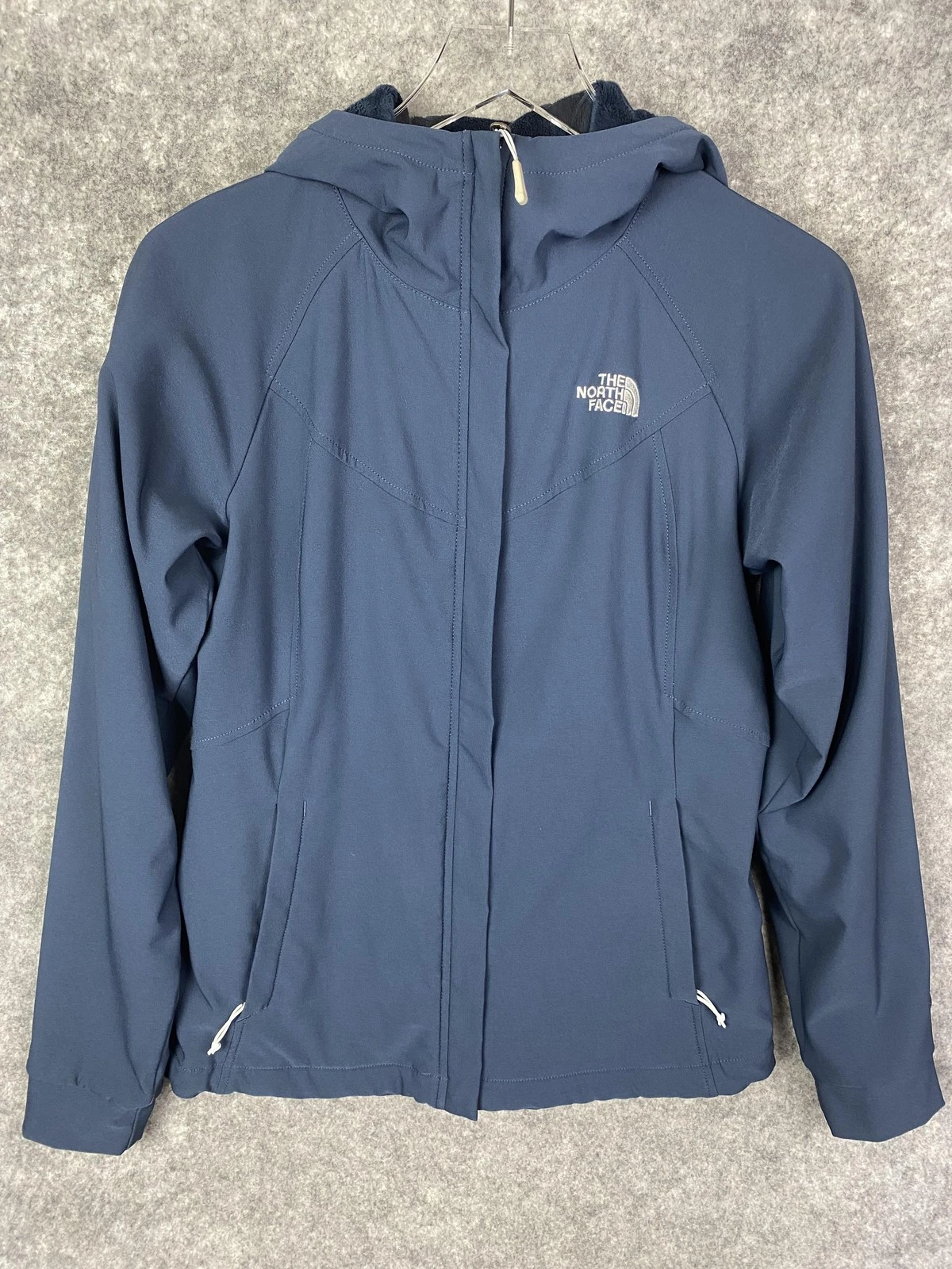 The North Face Jacket Womens S Blue Windbreaker Hooded Lined Softshell