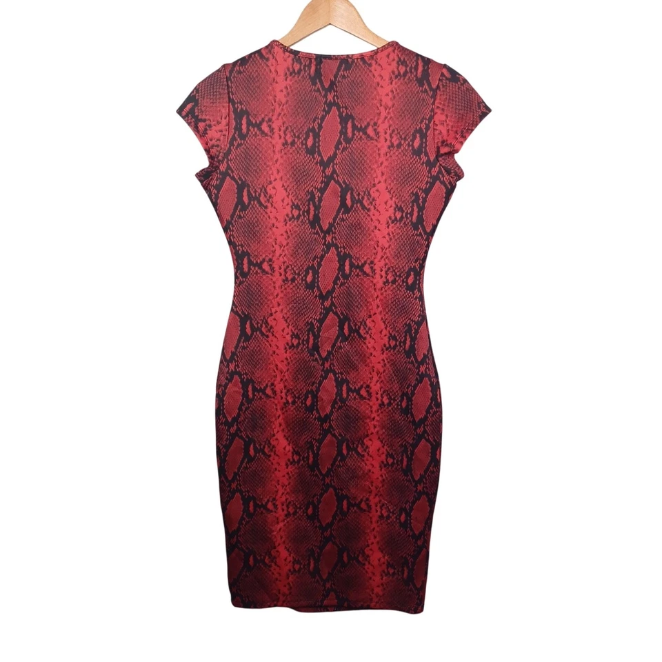 XOXO Y2K Bodycon Dress Womens M Red Vintage Snakeskin Whimsigoth Vampy Mob Wife - Image 4 of 4