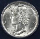 1920 10c Mercury Dime *Struck Through Debris* ANACS MS 63