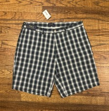 Men's POLO RALPH LAUREN Gray Grey Blue Madras Plaid Shorts 38 NWT NEW HOT  