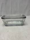 Vtg Anchor Hocking 1932 Design Glass 8 1/2" x 4 1/4" Refrigerator Dish With Lid