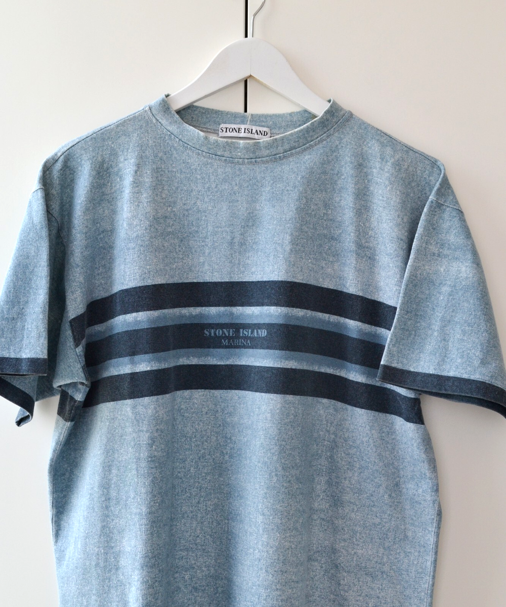 1995 Vintage STONE ISLAND T Shirt Short Sleeve Striped MARINA