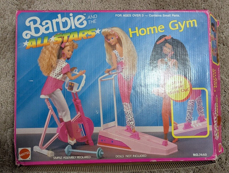 Vintage 1990 Barbie and the All-Stars Home Gym Mattel # 7440 - Used/ Incomplete
