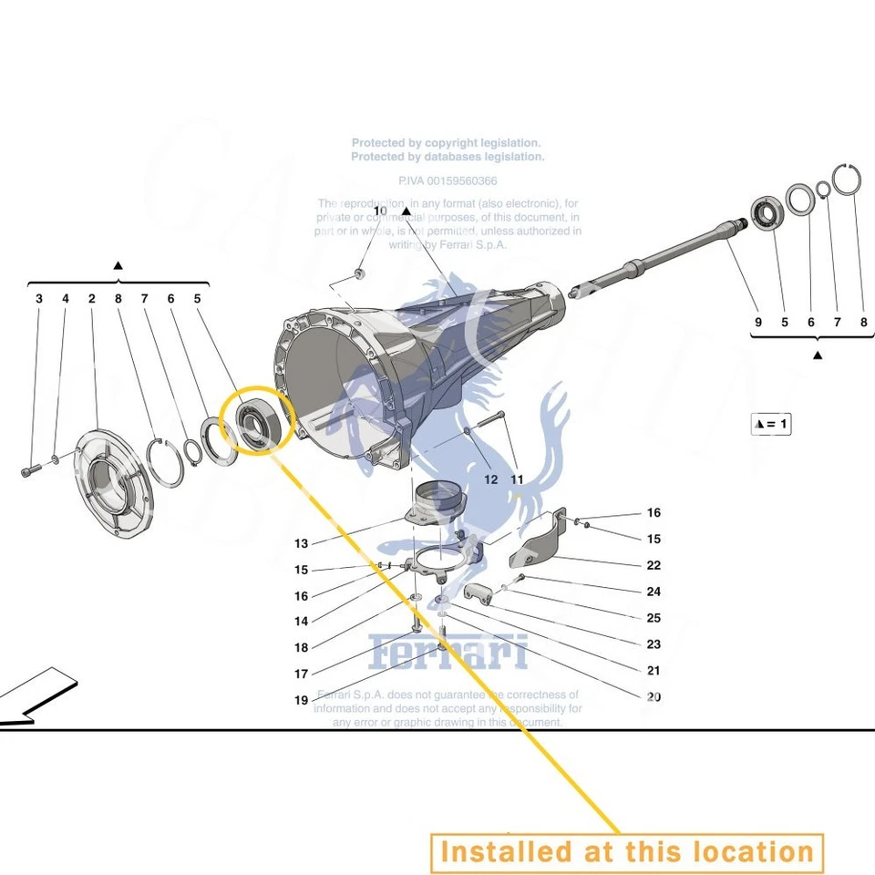 Cojinete de transmisión OEM: 253629 para Ferrari California F12 FF 812 GTC4 Foto 2 de 3