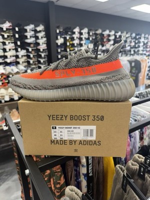Adidas Yeezy Boost 350 V2 Beluga Gray Men s Size 11.5 Gray Orange HQ7045 OG Box