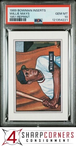 1989 BOWMAN INSERTS 1951 REPRINT WILLIE MAYS HOF PSA 10