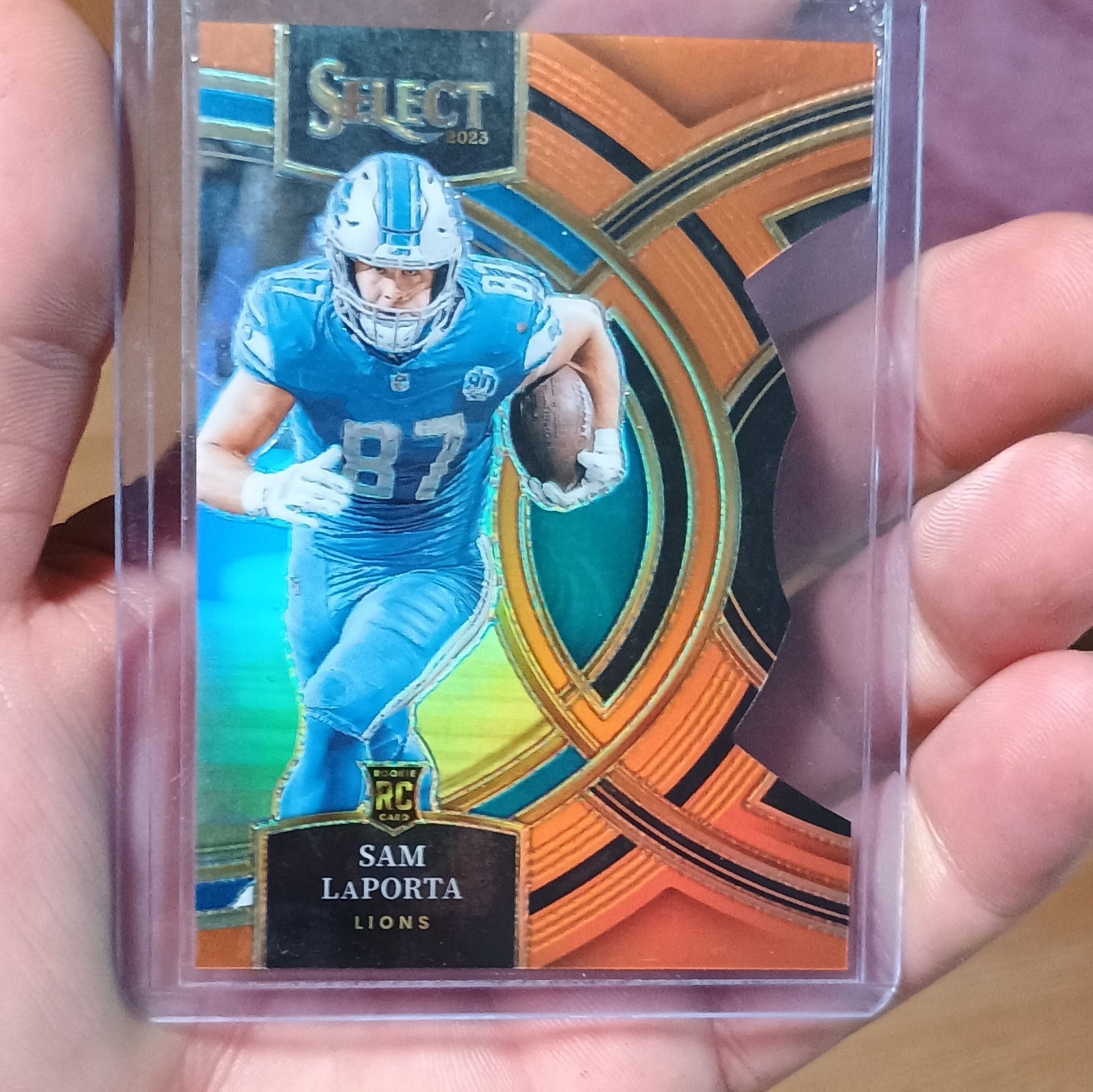 Panini 2023 Select Premier Level Sam LaPorta Lions #106 Orange Prizm /399 RC