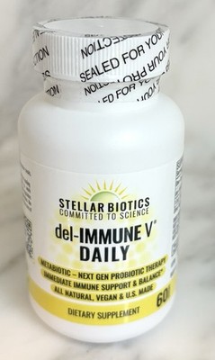 Stellar Biotics del-Immune V Daily Probiotic Immune Support Supplement 60ct NEW!