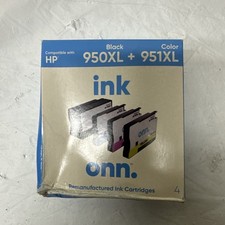 Onn. New Ink Cartridges for HP 950XL Black 951XL Color.