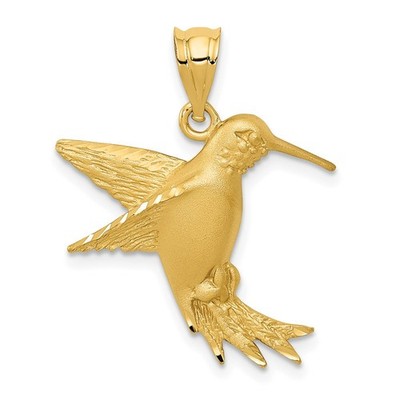 14k Gelbgold Kolibri Form Charm Anhänger