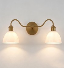 Brass Gold Two-Light Bathroom Vanity Sconce