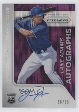 2015 Panini Prizm Auto Purple Flash Prizm 58/99 Lane Adams #62 Auto sh7
