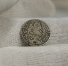 1844 Mexico Silver 1 Reales Coin
