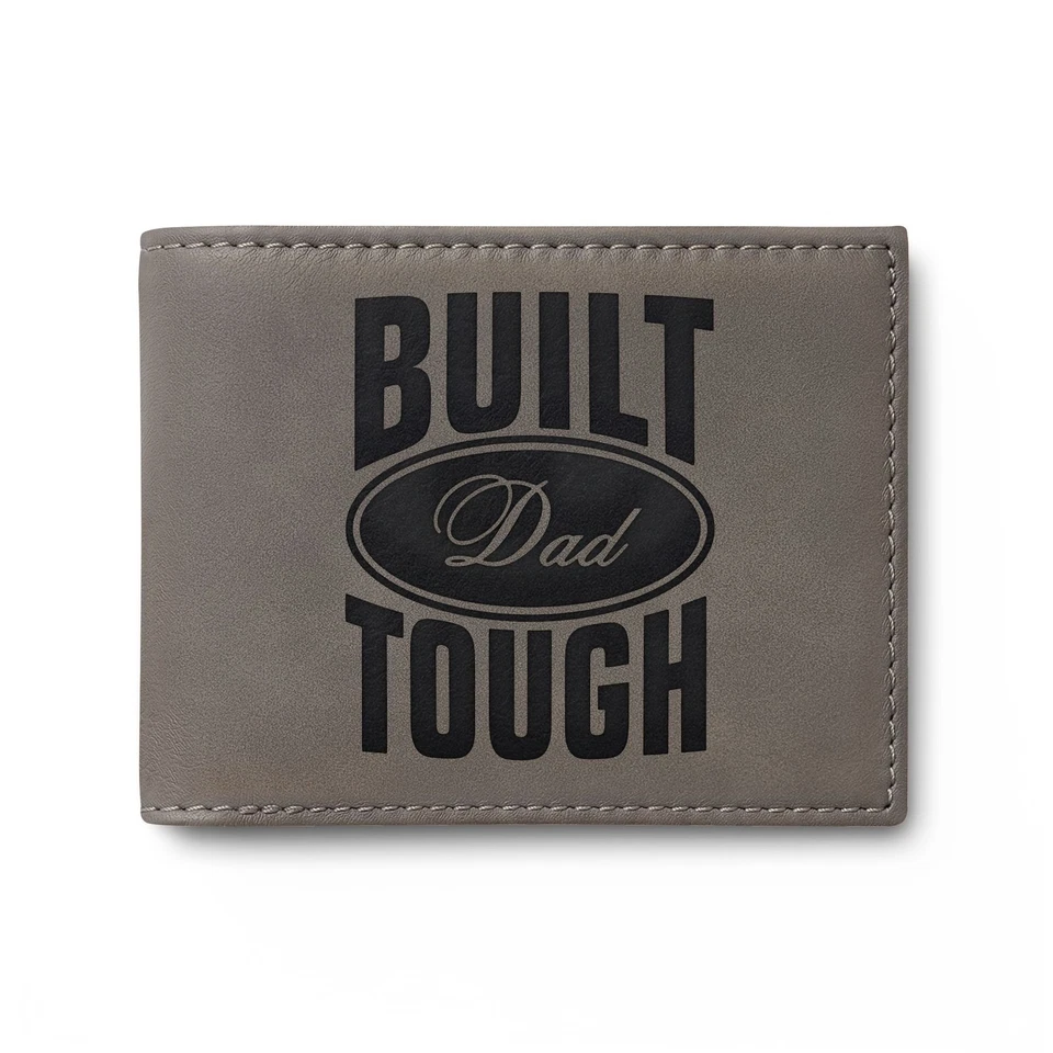 雕刻Built Tough Dad双折钱包 — 第 1/1 张图片