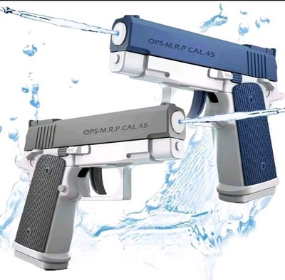 OPS-M.R.P CAL.45 Water Squirting Toy Pistols Guns Set Blue Gray