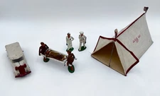 Vtg Lot Of Barclay Manoil Medical Unit Tent Stretcher Nurse Doctor Ambulance
