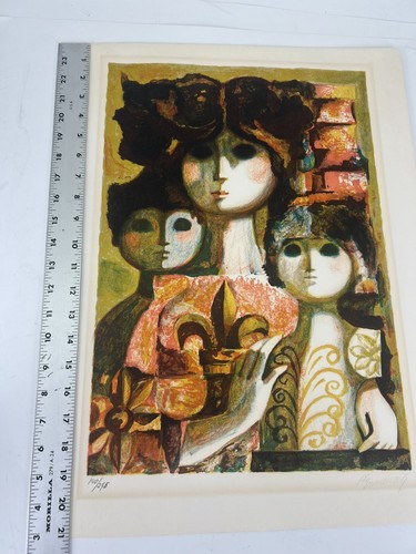 Jordi Pla Domenech Limited Edition Signed Color Lithograph Spanish Woman Child - Picture 14 of 20